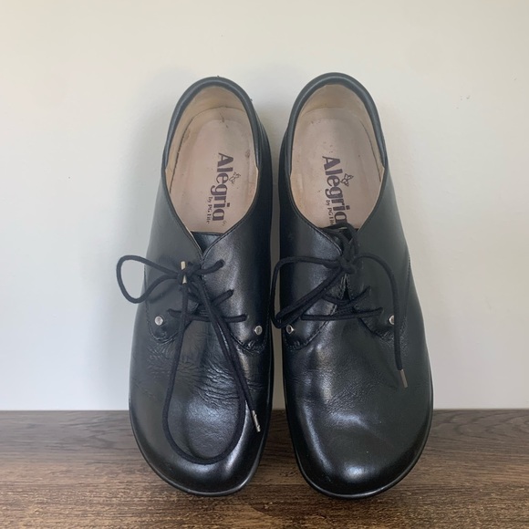 Alegria Shoes - Alegria Tera Pro Black Nappa Leather Lace-Up Orthic Oxford TER-601 Women US 9